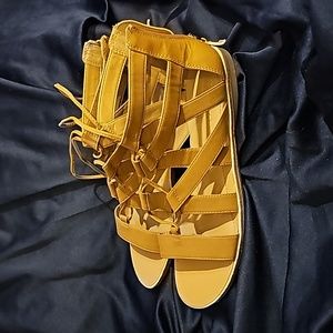 Franco Sarto Byron Gladiator Sandal (Tan Leather)